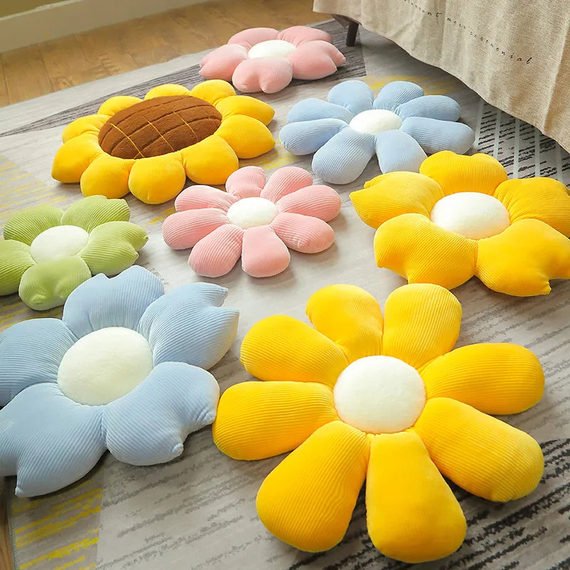 Stuffed Six Petal Flower Cushion