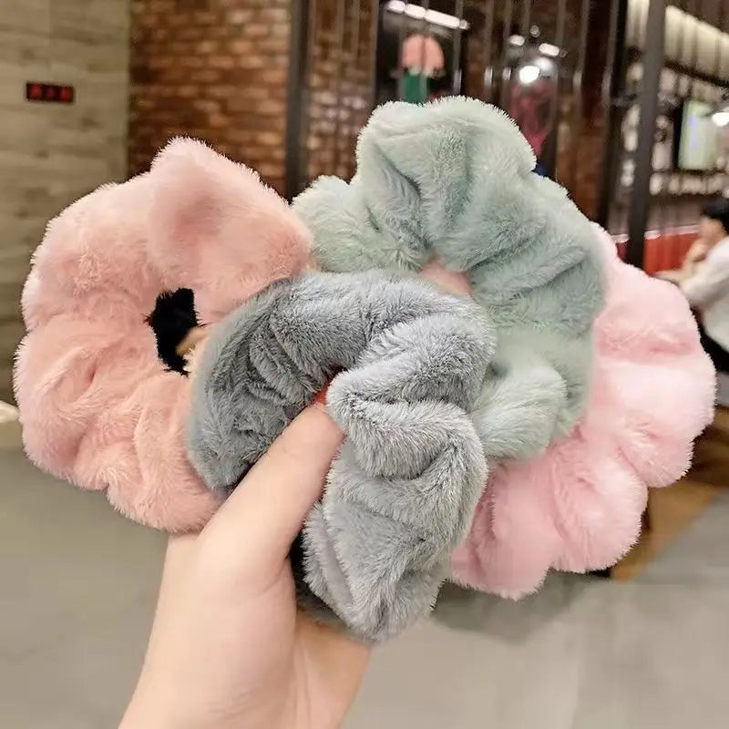 Women Pompom Hair Ties Elastic Hair Band