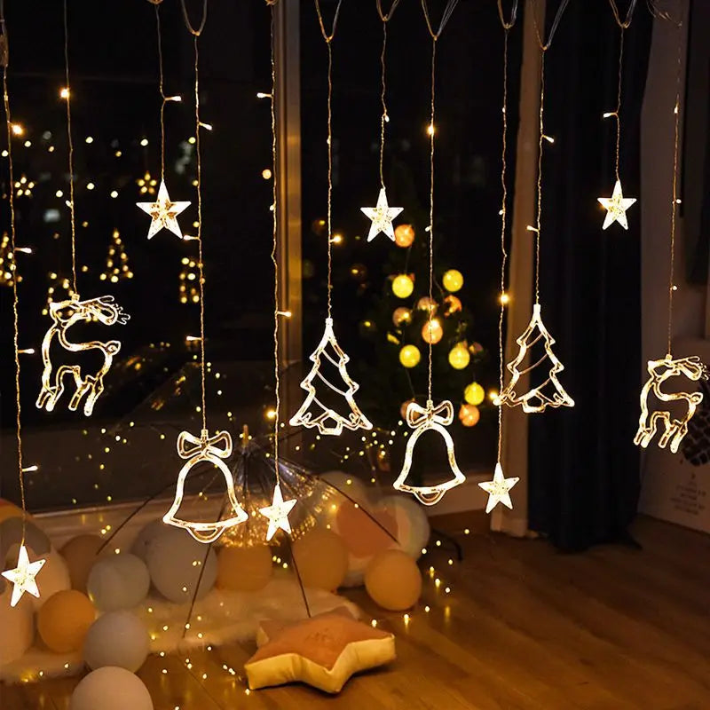 Star Moon Led Curtain Garland String Light