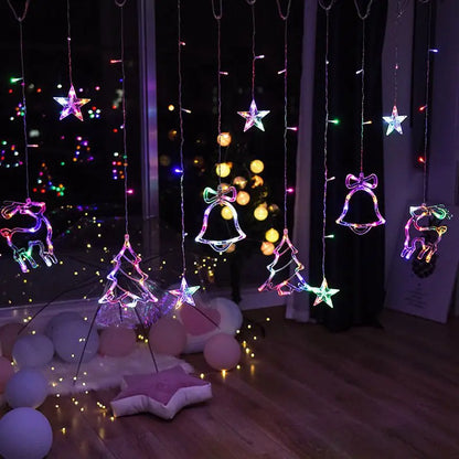 Star Moon Led Curtain Garland String Light