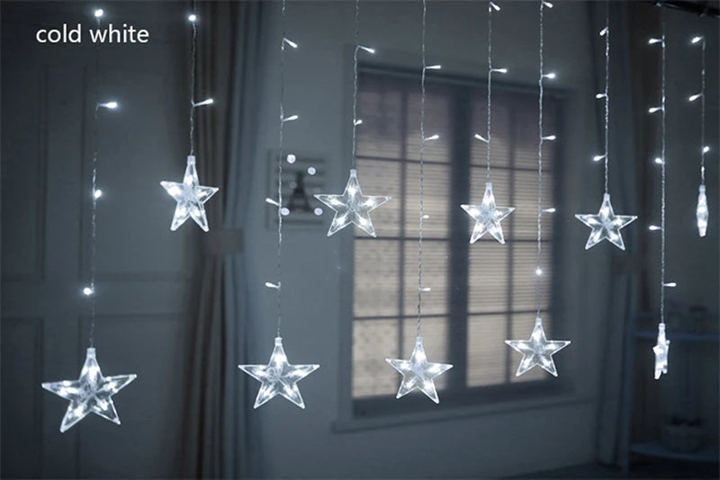 Star Moon Led Curtain Garland String Light