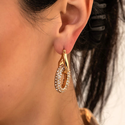 Zircon Round Hoop Earrings for Women