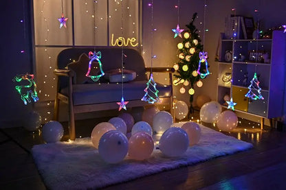 Star Moon Led Curtain Garland String Light