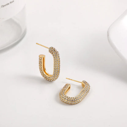 Zircon Round Hoop Earrings for Women