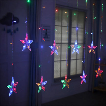 Star Moon Led Curtain Garland String Light