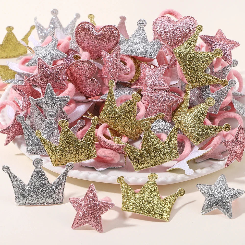 Girls Pink Heart Star Hair Loop