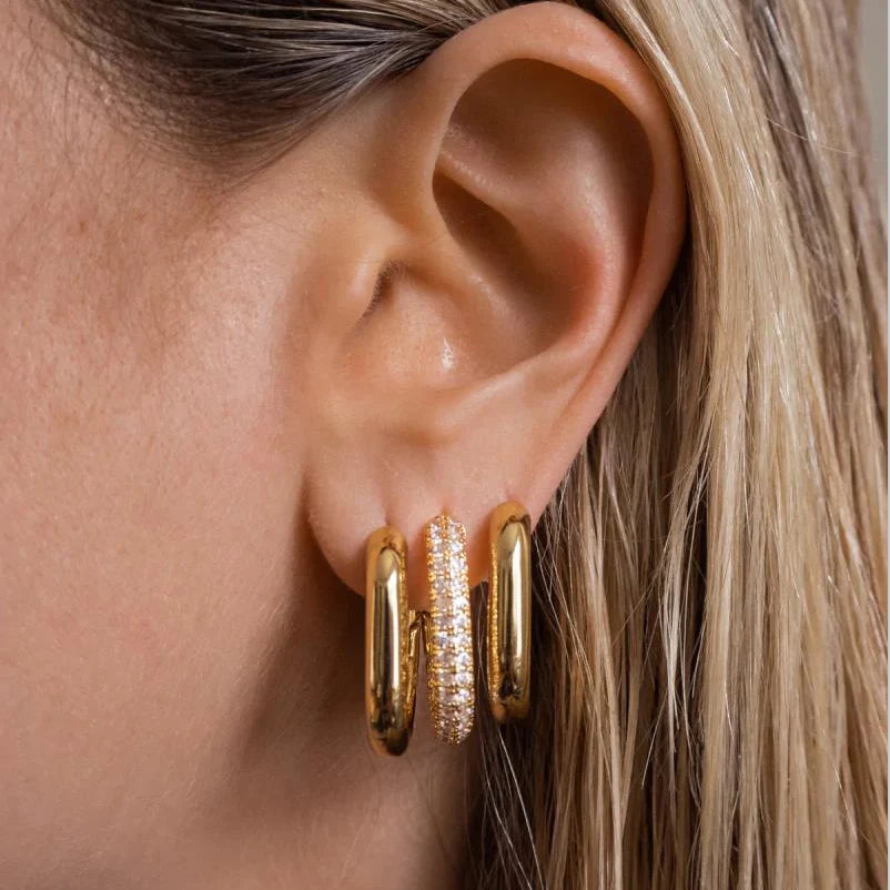 Zircon Round Hoop Earrings for Women