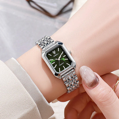 Elegant Quartz Watch – Stylish Tungsten Steel Case with Stainless Steel Band