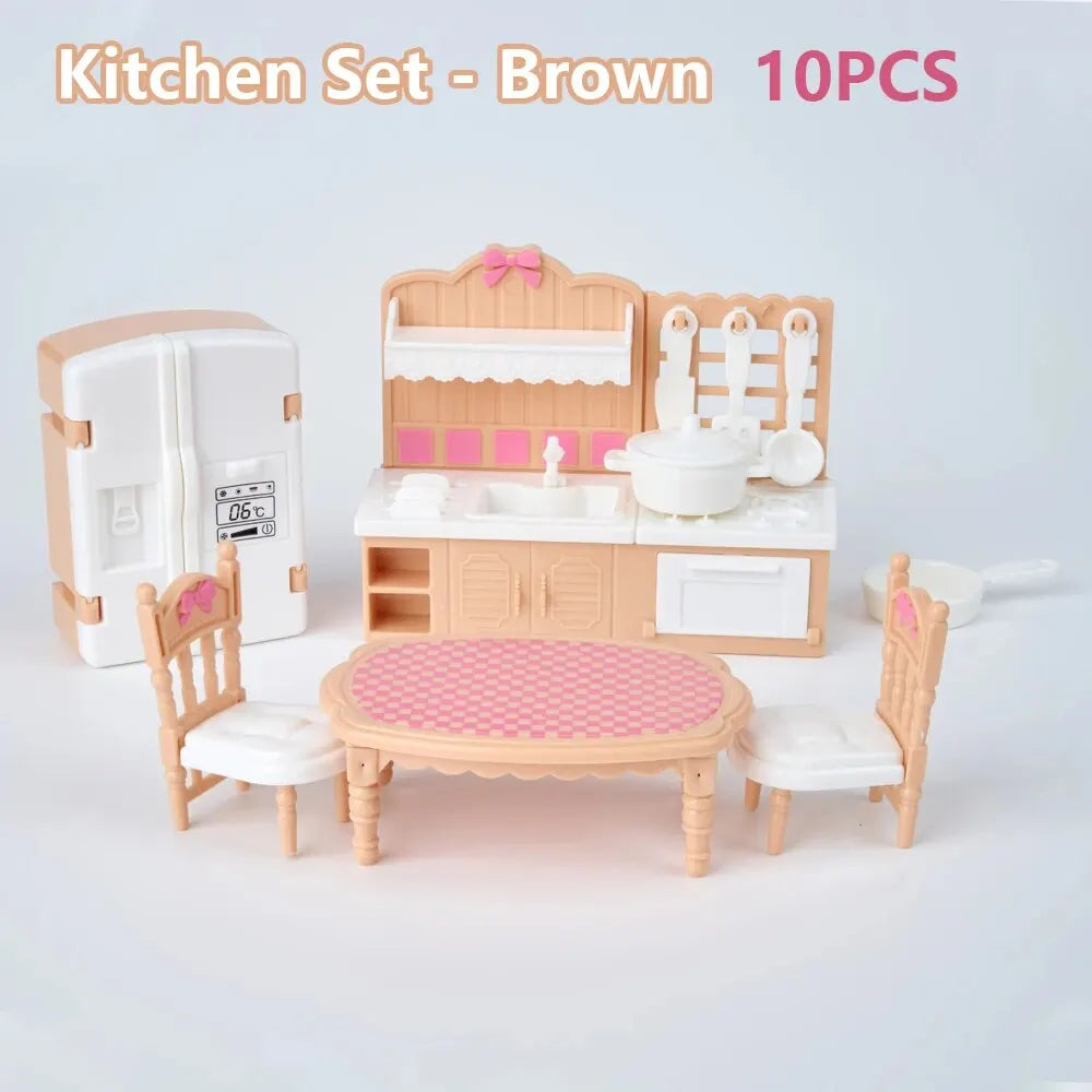 Cute Kawaii Pink Miniature Dollhouse Furniture