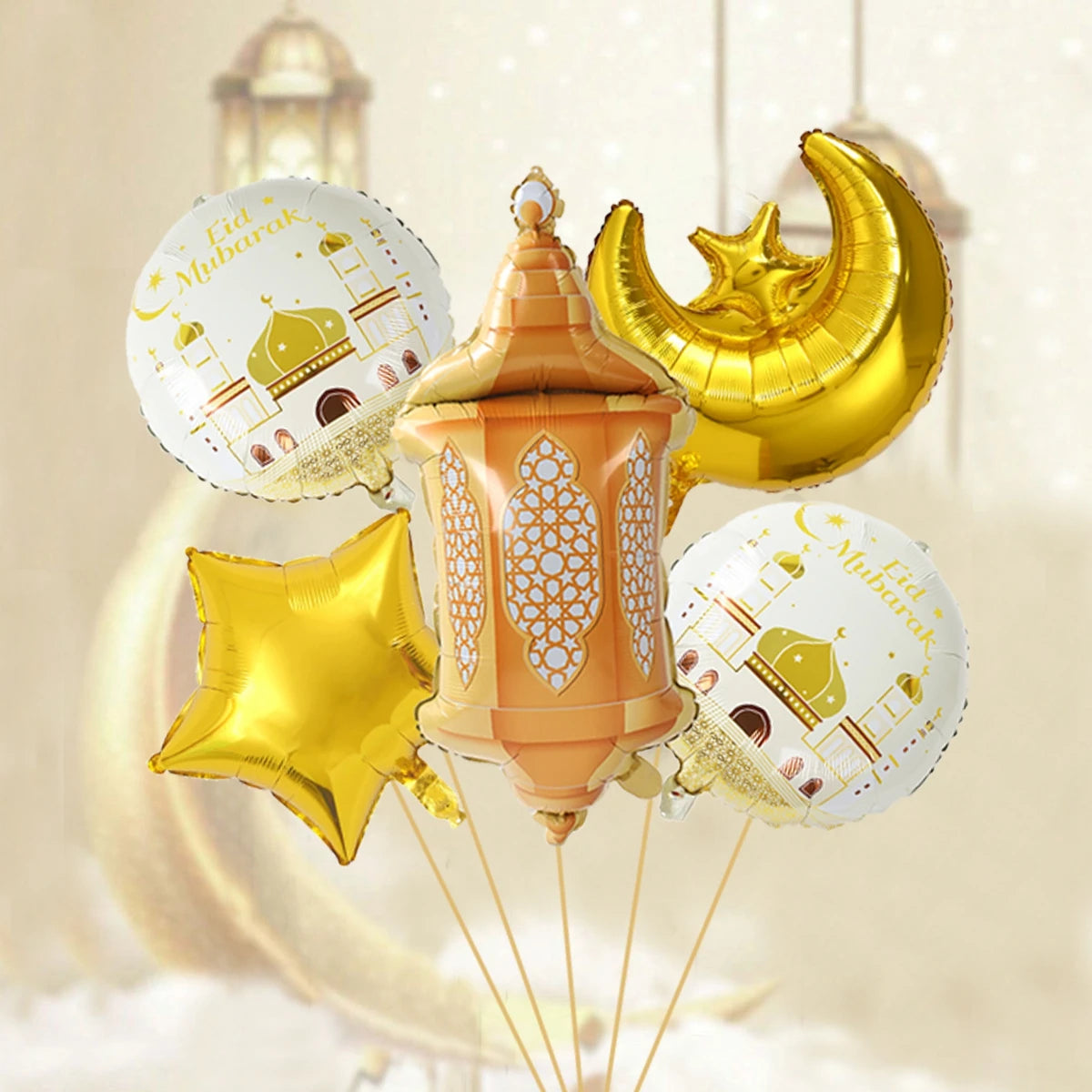 Stars Moon Confetti Balloon Bundle Ramadan Decoration