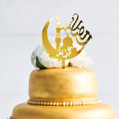 Golden Eid Mubarak Acrylic Cake Toppers