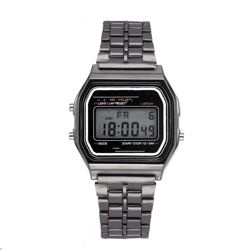 Digital Stainless Steel Wristwatch – Fashion & Casual Design