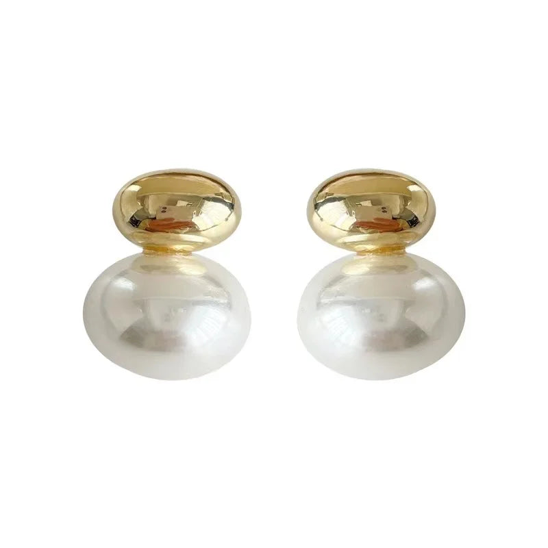 Korean Style Flat Pearl Earrings