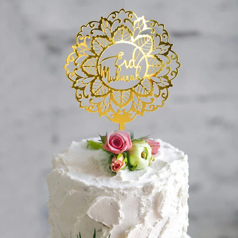 Golden Eid Mubarak Acrylic Cake Toppers