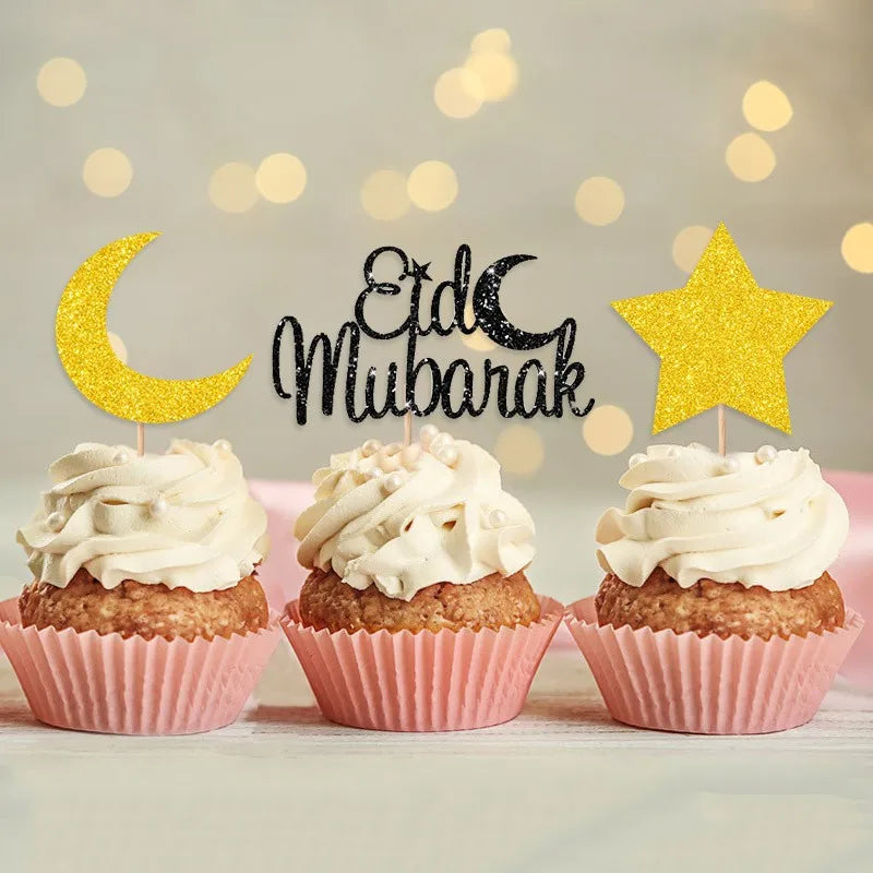 Golden Eid Mubarak Acrylic Cake Toppers