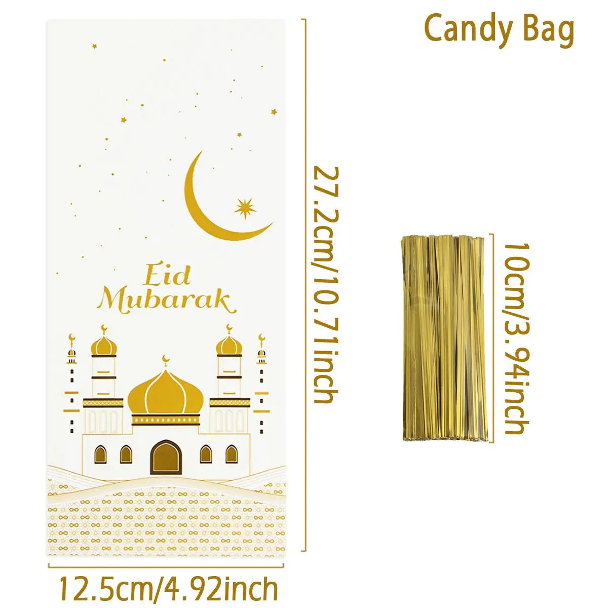 EID Mubarak Gift Cookie Bags With Strap