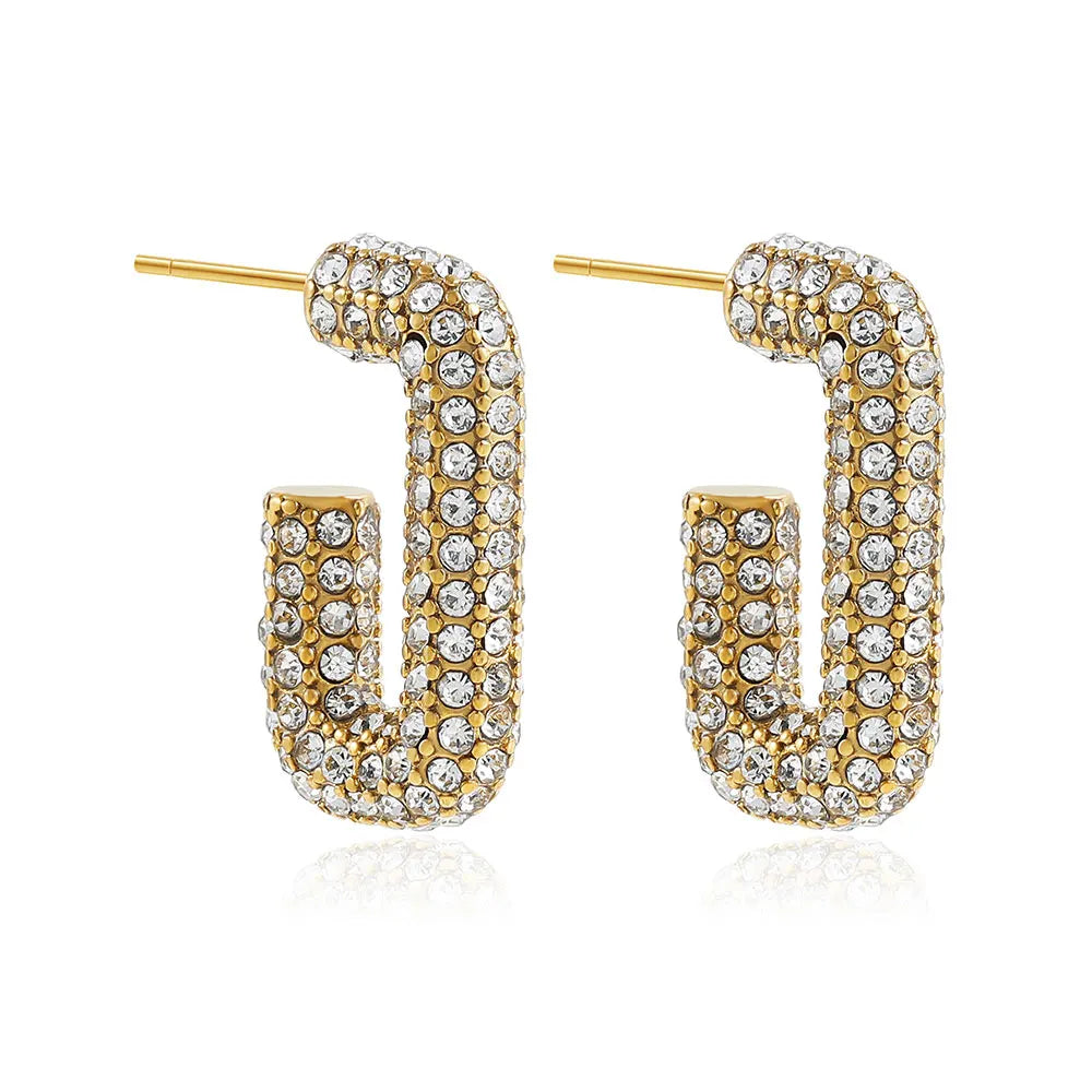 Zircon Round Hoop Earrings for Women