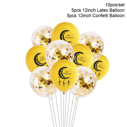 Stars Moon Confetti Balloon Bundle Ramadan Decoration