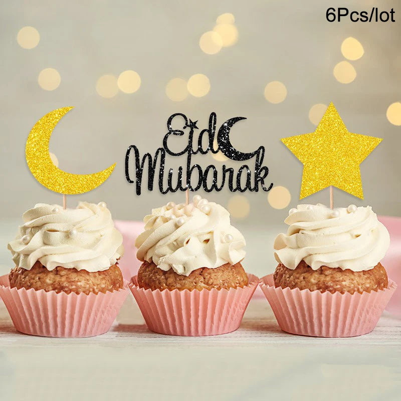 Golden Eid Mubarak Acrylic Cake Toppers