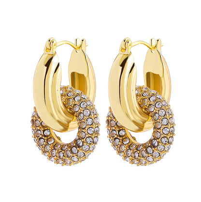 Zircon Round Hoop Earrings for Women