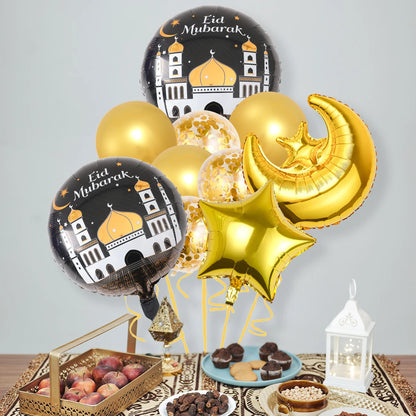 Stars Moon Confetti Balloon Bundle Ramadan Decoration