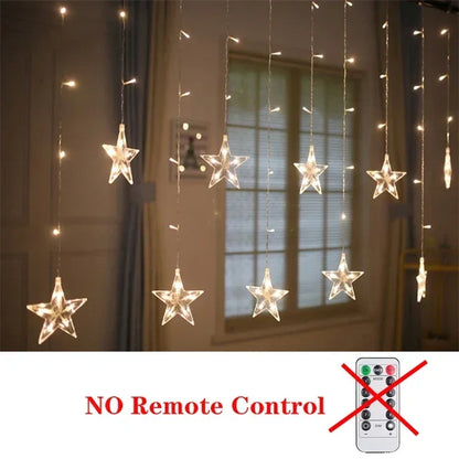 Star Moon Led Curtain Garland String Light