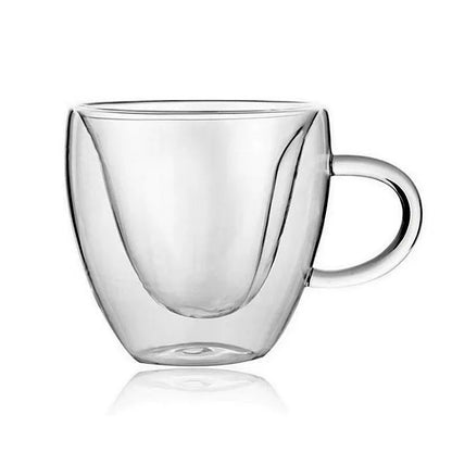 Heart Shaped Glass Double Wall Coffee Cup