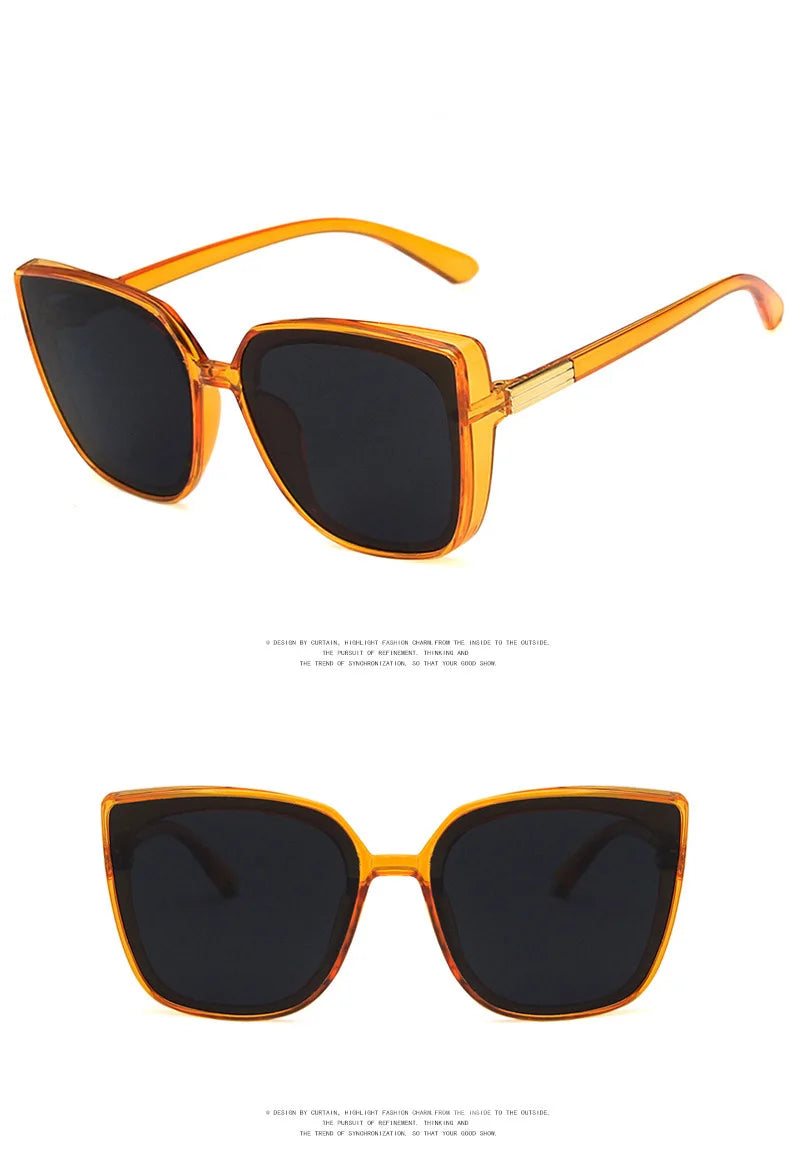 Square-framed Big Trendy Sunglasses