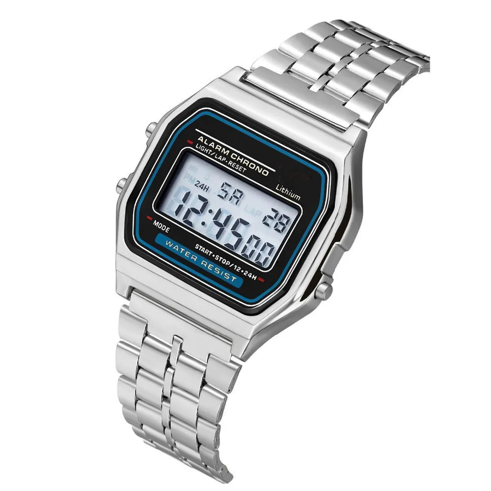 Digital Stainless Steel Wristwatch – Fashion & Casual Design