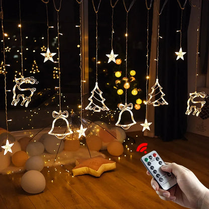 Star Moon Led Curtain Garland String Light