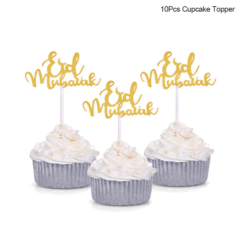 Golden Eid Mubarak Acrylic Cake Toppers