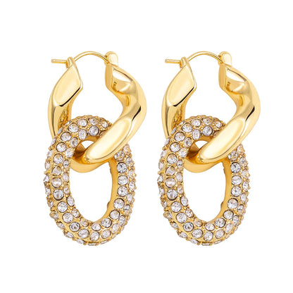 Zircon Round Hoop Earrings for Women