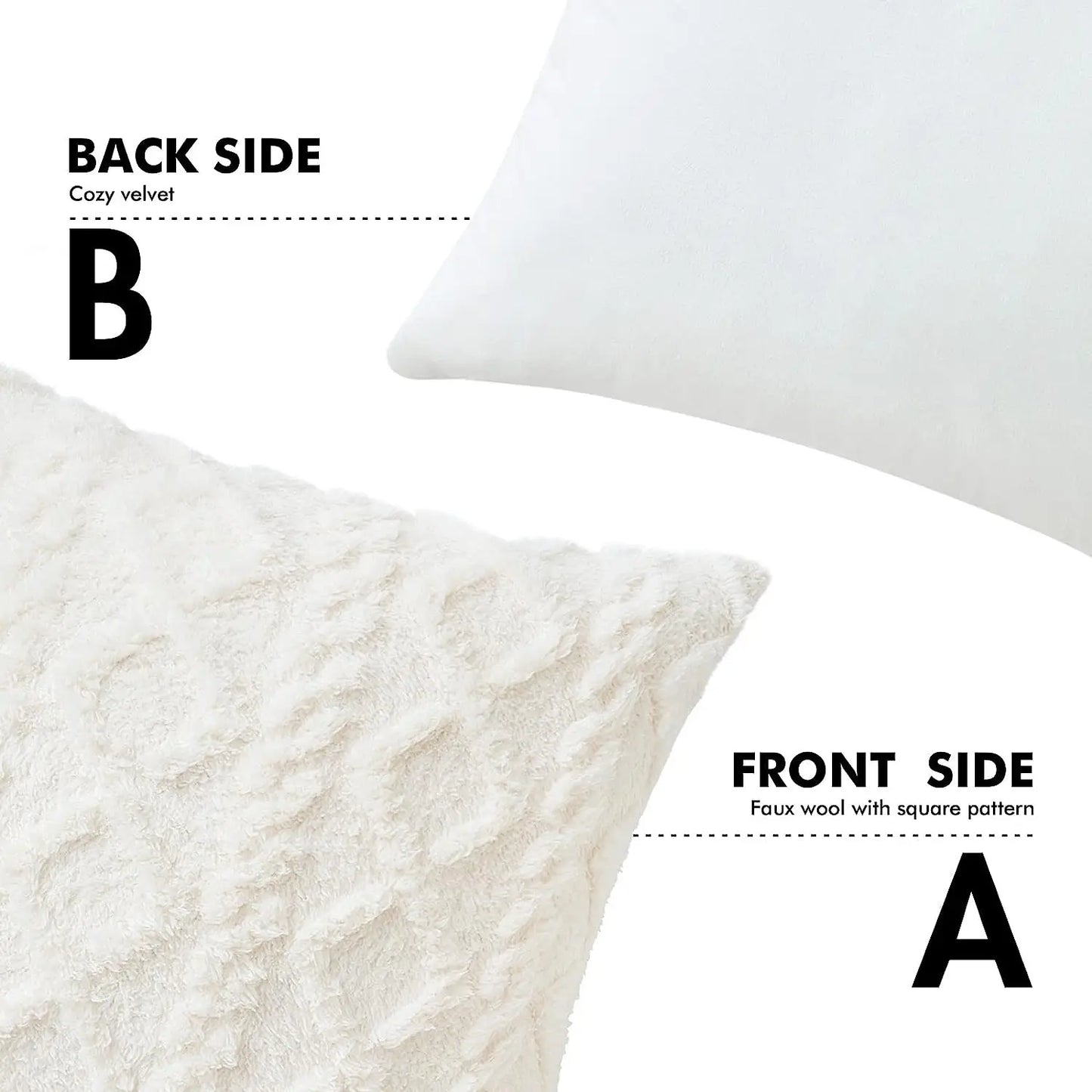 Plain decorative artificial wool pillow case