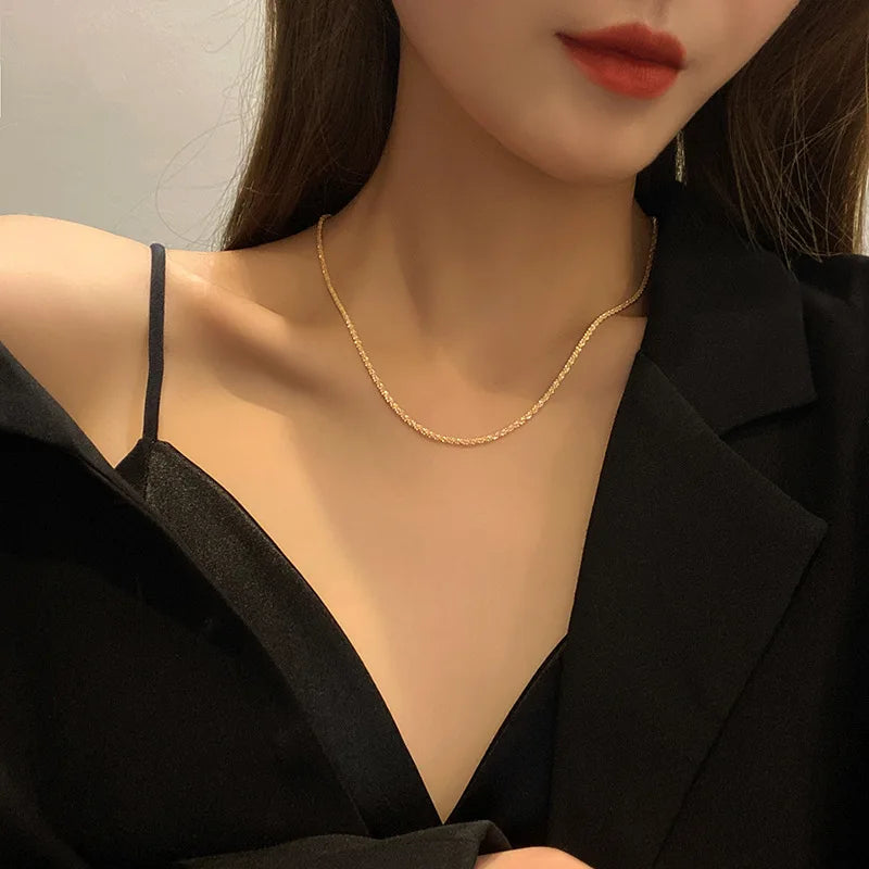 Sparkling Clavicle Chain Choker Necklace