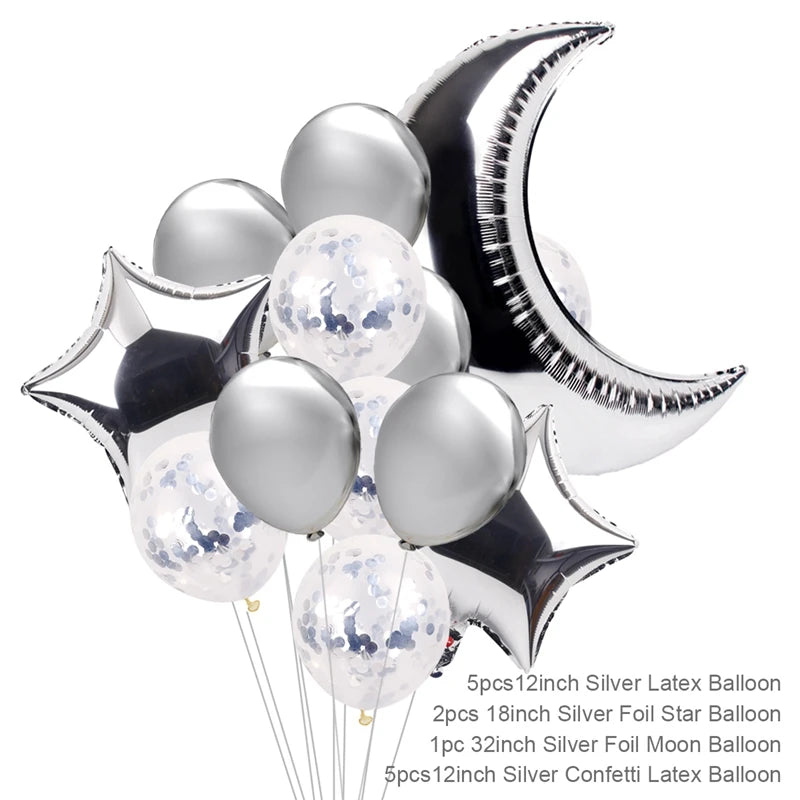 Stars Moon Confetti Balloon Bundle Ramadan Decoration