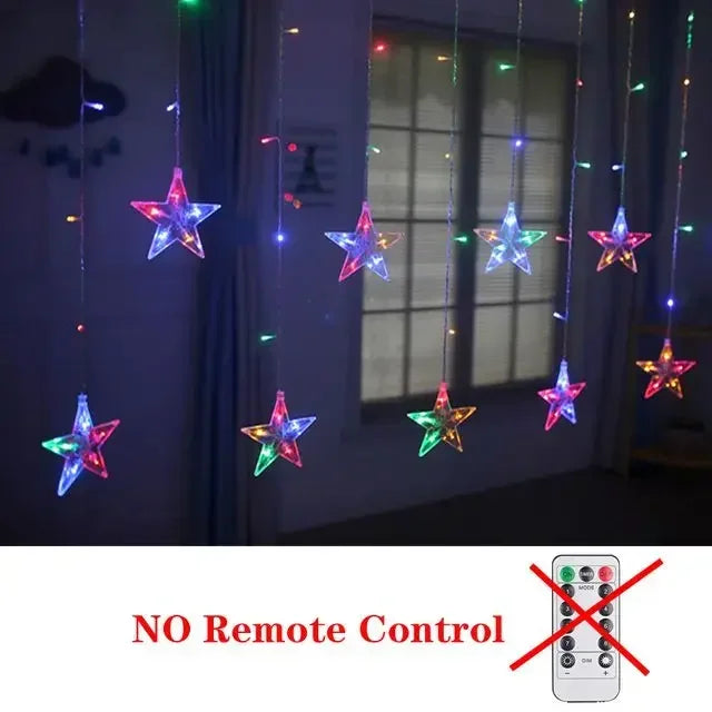 Star Moon Led Curtain Garland String Light