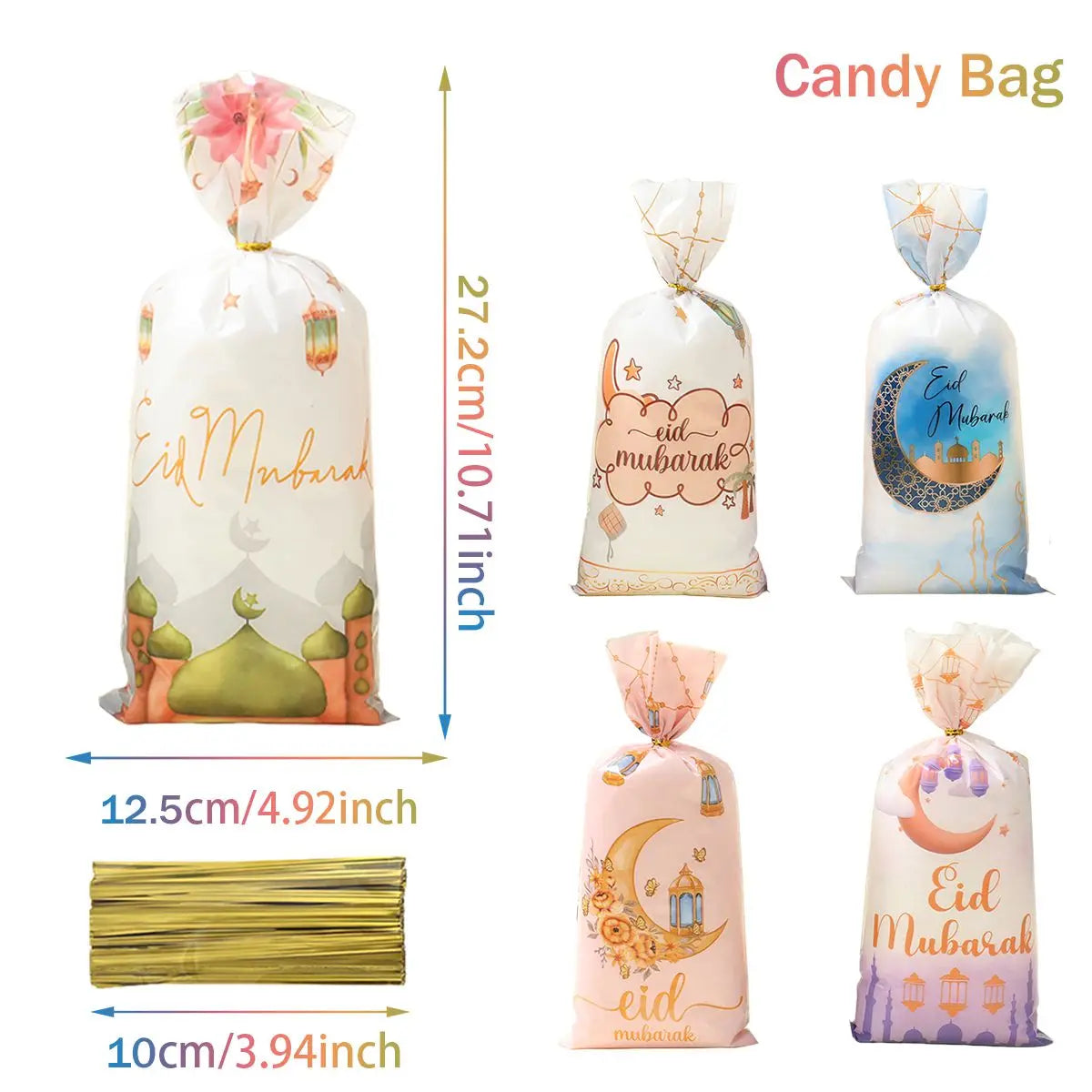 EID Mubarak Gift Cookie Bags With Strap