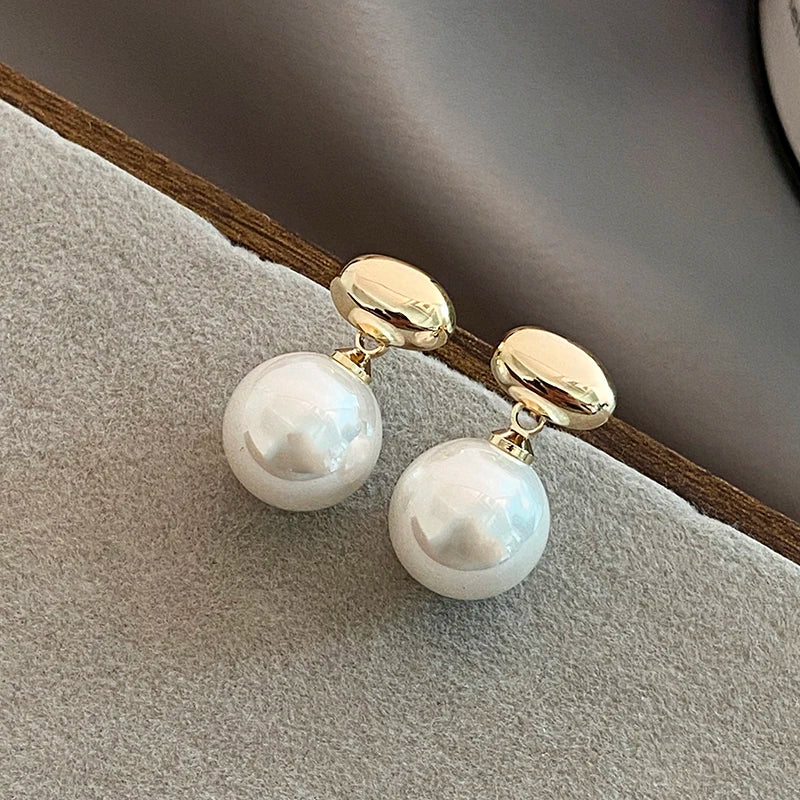 Korean Style Flat Pearl Earrings