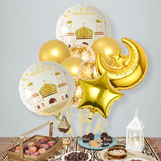 Stars Moon Confetti Balloon Bundle Ramadan Decoration