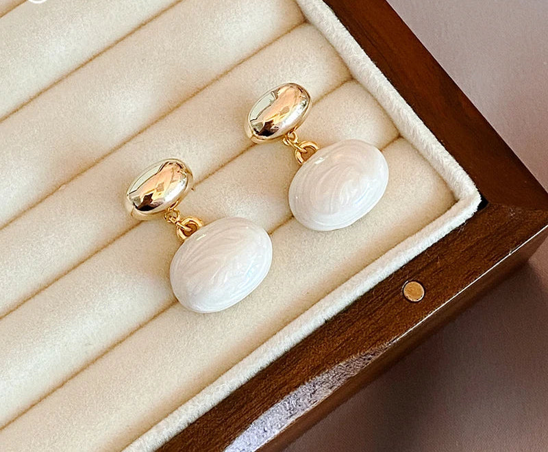 Korean Style Flat Pearl Earrings