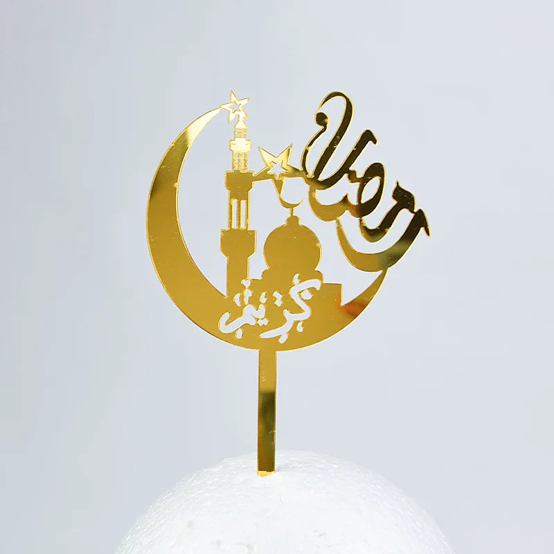 Golden Eid Mubarak Acrylic Cake Toppers