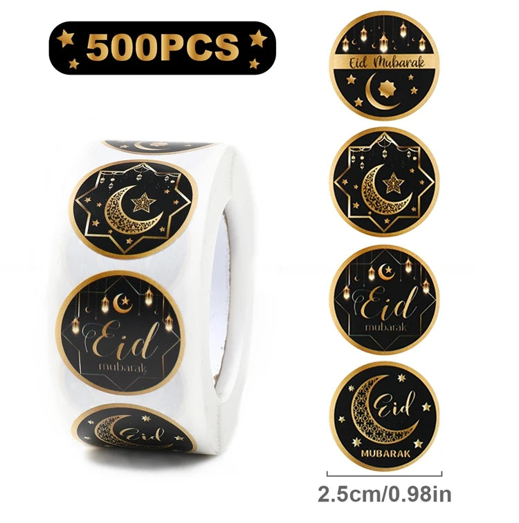 500pcs Eid Mubarak Stickers Ramadan Decoration