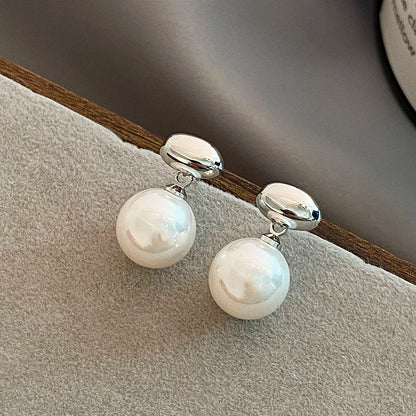 Korean Style Flat Pearl Earrings