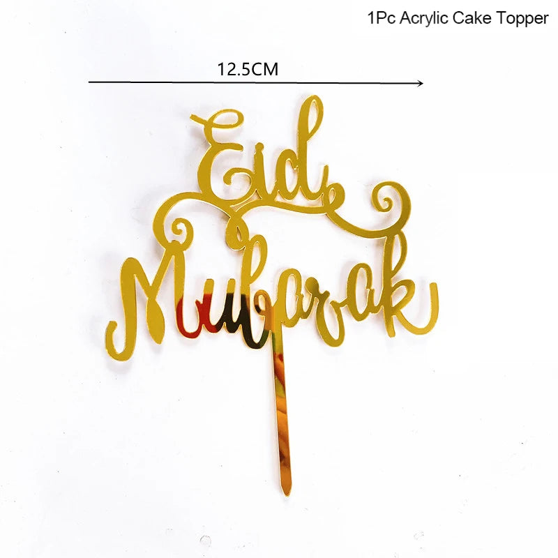 Golden Eid Mubarak Acrylic Cake Toppers