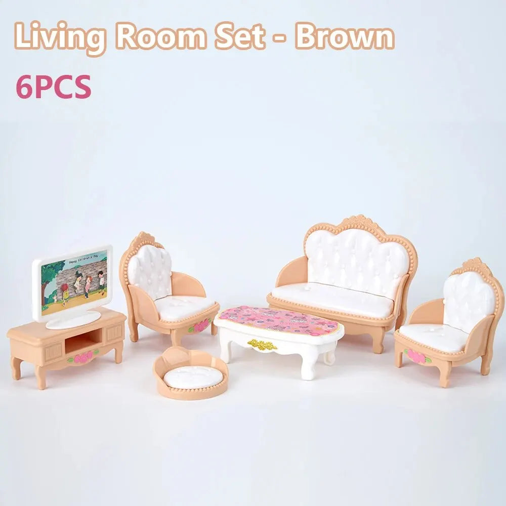 Cute Kawaii Pink Miniature Dollhouse Furniture