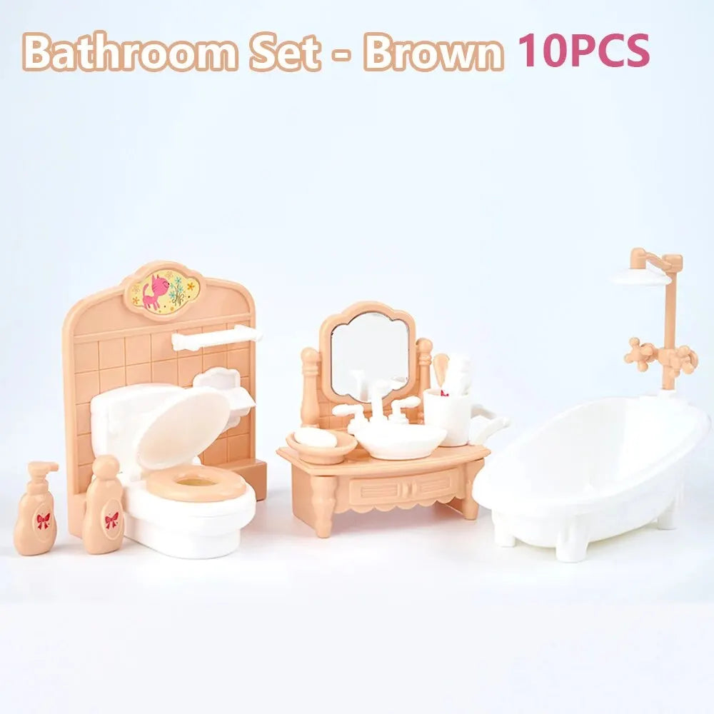 Cute Kawaii Pink Miniature Dollhouse Furniture