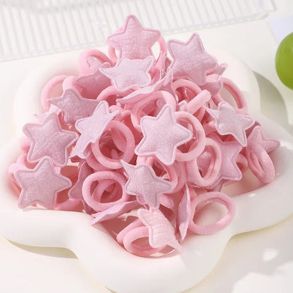 Girls Pink Heart Star Hair Loop