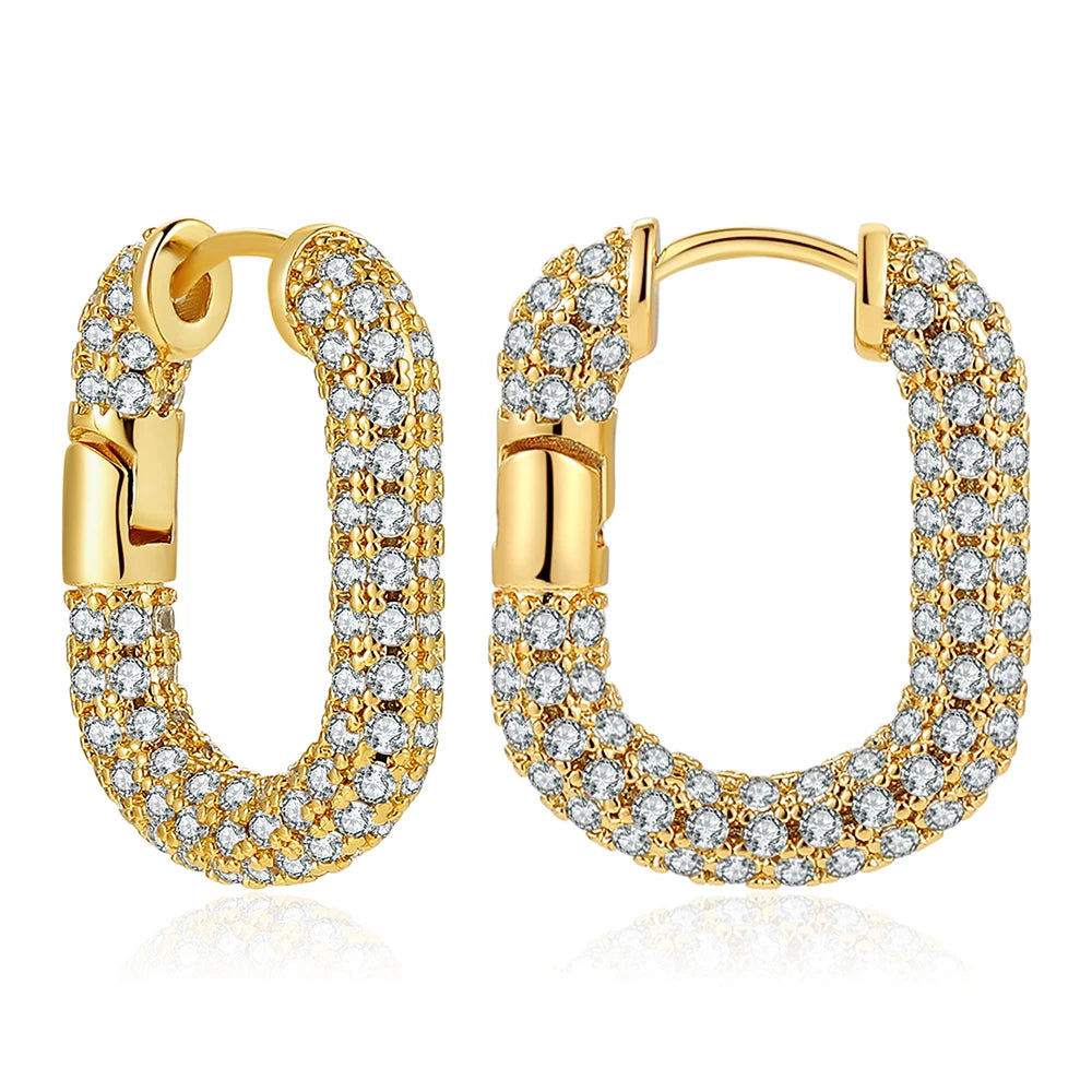 Zircon Round Hoop Earrings for Women