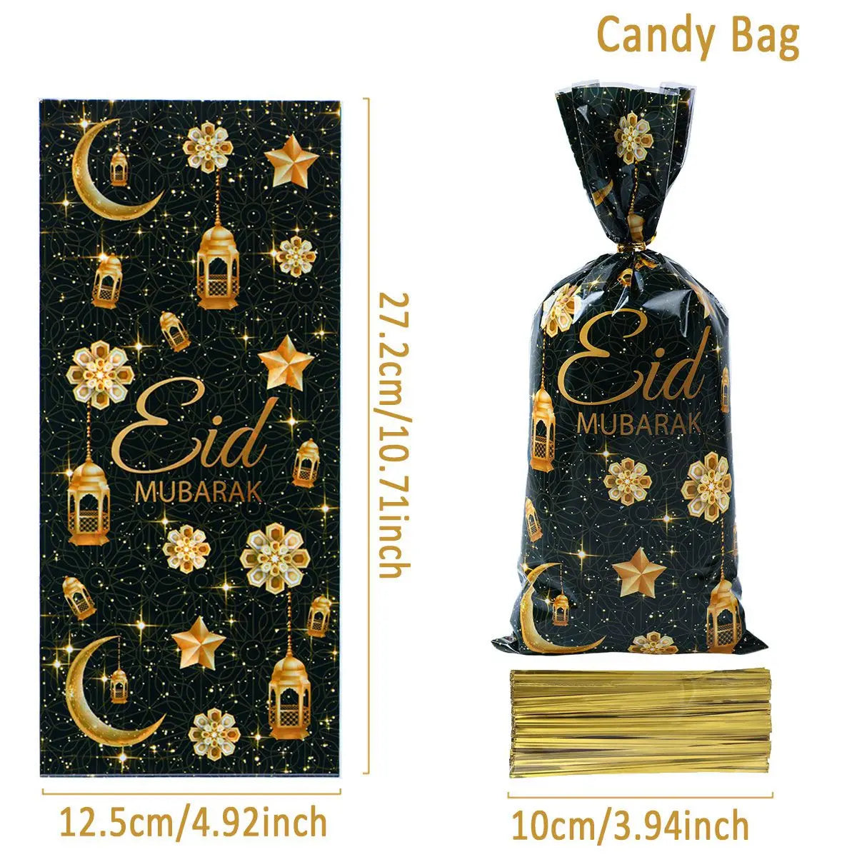 EID Mubarak Gift Cookie Bags With Strap