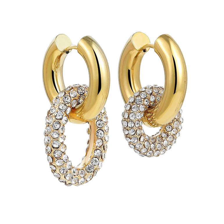 Zircon Round Hoop Earrings for Women